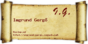 Imgrund Gergő névjegykártya